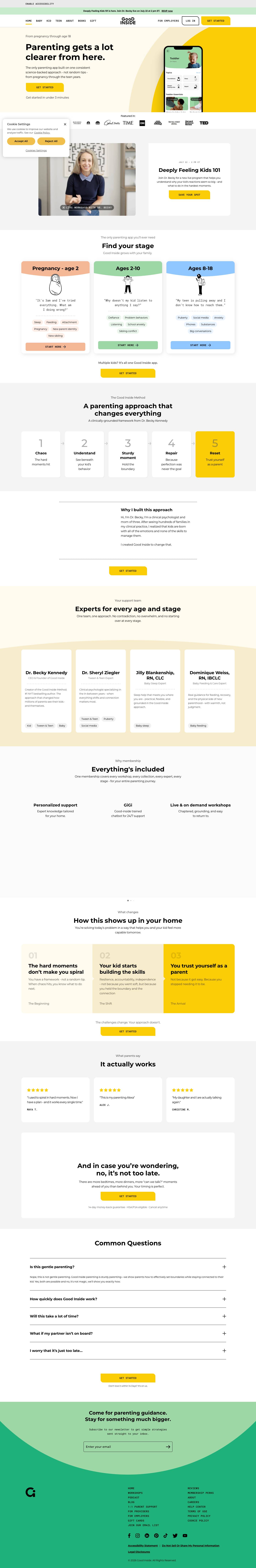 Becky Kennedy — Good Inside — eredeti landing oldal screenshot