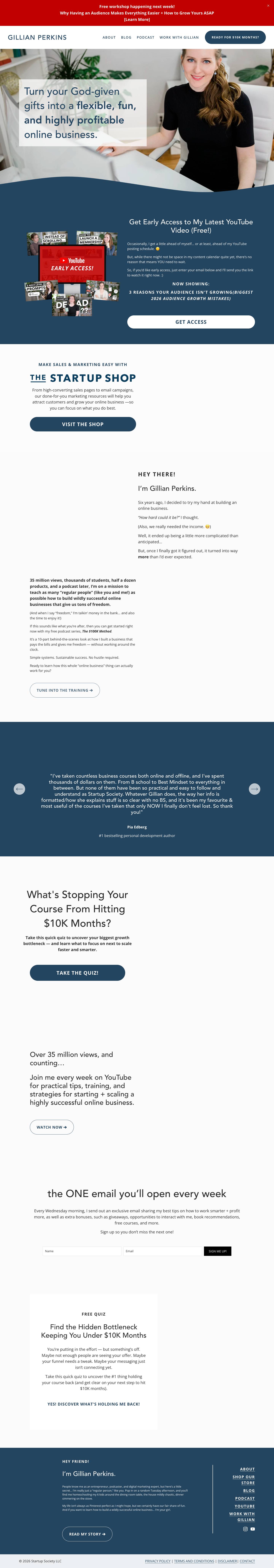 Gillian Perkins — eredeti landing oldal screenshot