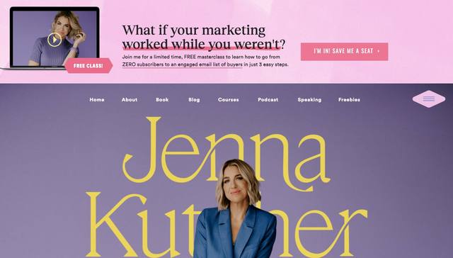 Jenna Kutcher — eredeti landing screenshot előnézet