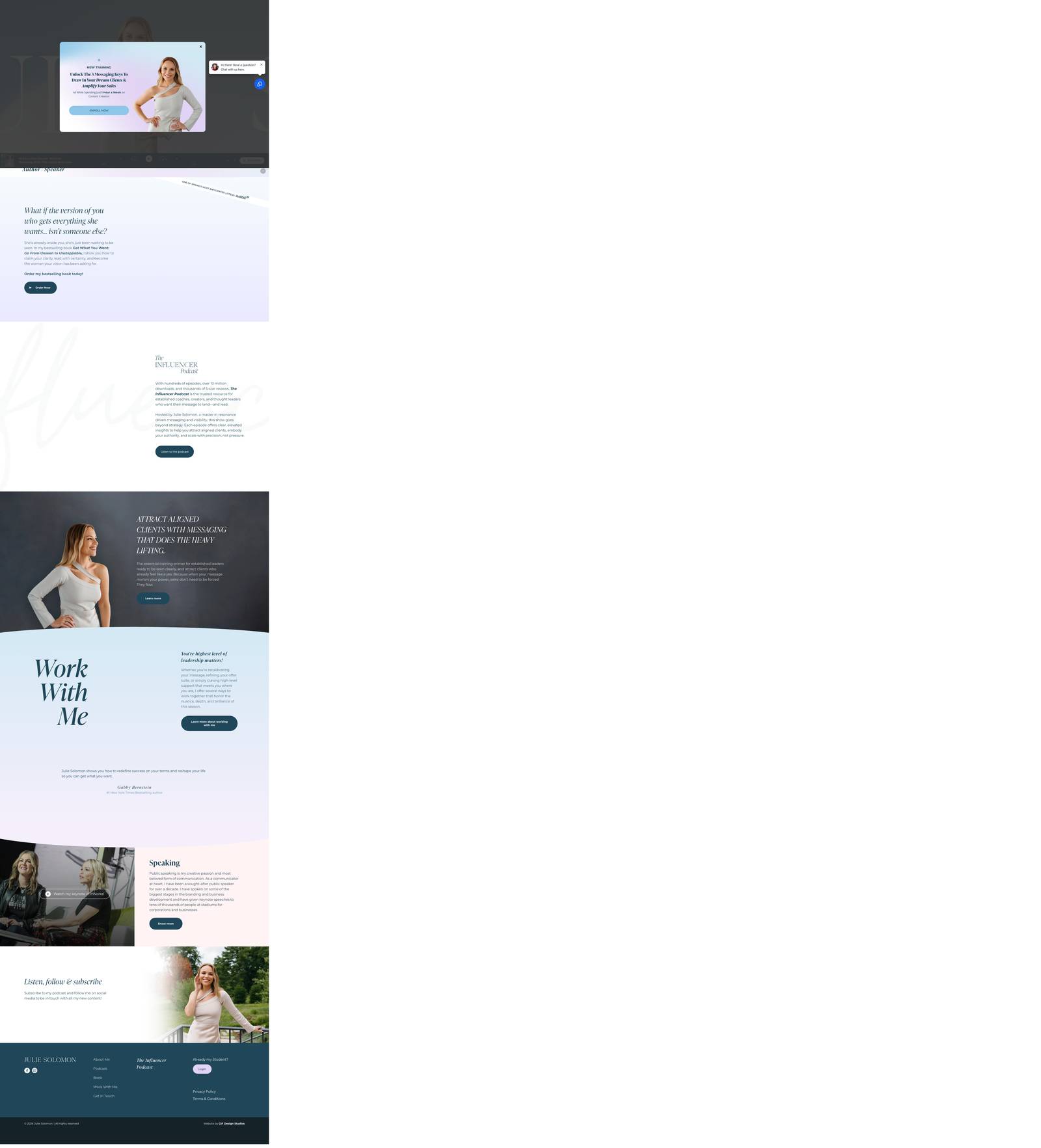 Julie Solomon — Tréning — eredeti landing oldal screenshot